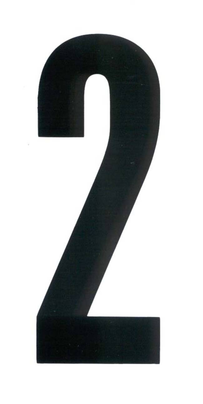 NUMBER 2 BLACK & WHITE ADHESIVE 140MM