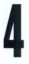 NUMBER 4 BLACK ON WHITE ADHESIVE 120MM product image