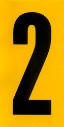 NUMBER 2 BLACK & YELLOW ADHESIVE 140MM product image
