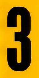 NUMBER 3 BLACK & YELLOW ADHESIVE 140MM product image
