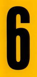 NUMBER 6 or 9 BLACK & YELLOW ADHESIVE 140MM product image