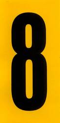 NUMBER 8 BLACK & YELLOW ADHESIVE 140MM product image