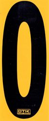 NUMBER 0 BLACK & YELLOW ADHESIVE OTK 150MM product image