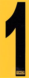 NUMBER 1 BLACK & YELLOW ADHESIVE OTK 150MM product image