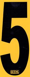 NUMBER 5 BLACK & YELLOW ADHESIVE OTK 150MM product image