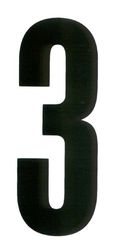 NUMBER 3 BLACK ON WHITE ADHESIVE 155MM product image