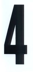 NUMBER 4 BLACK ON WHITE ADHESIVE 155MM product image