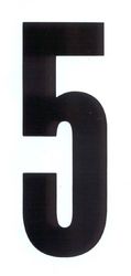 NUMBER 5 BLACK ON WHITE ADHESIVE 155MM product image