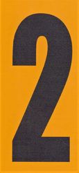 Number 2 Black on Yellow kartech 100mm product image
